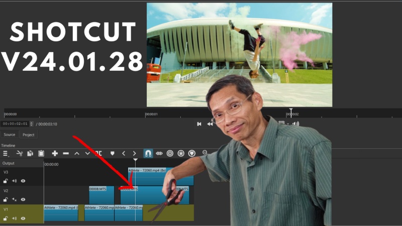 Shotcut new feature split multiple track